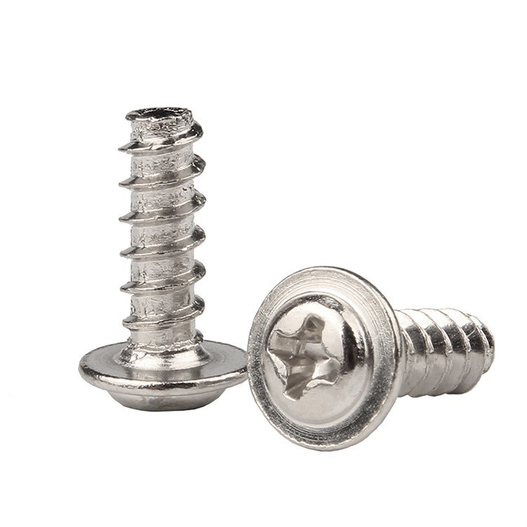 厂家不锈钢圆头带介带垫片十字自攻平尾盘头螺丝钉M2.3M3M2PWB