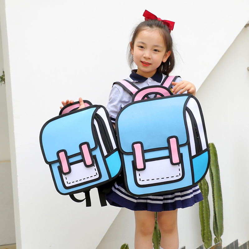 Secondary 3d Multifunctional Schoolbag Tutoring Training Kindergarten Children Backpack Printed LOGO