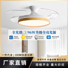 隐形风扇灯北欧吸顶吊扇灯餐厅客厅家用简约智能变频电风扇吊灯H