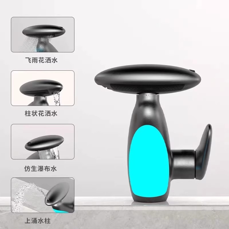 Baño lavabo grifo frío y caliente doble uso pingüino gabinete de baño de dibujo lavabo mesa de lavabo antifalentador boca