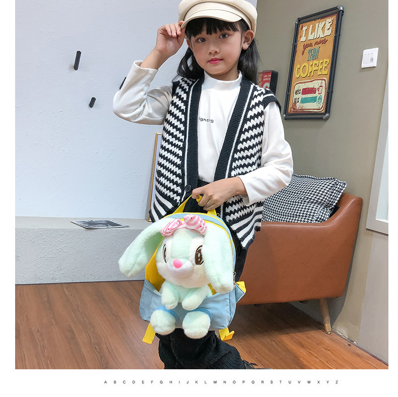 New children's backpacks, cute rabbit dolls, student kindergarten schoolbags, creative baby plush backpacks, printed undefined