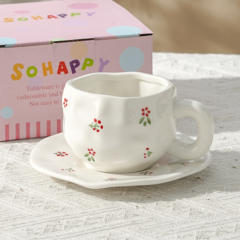 Taza de café de cerámica de alta calidad, taza de café de la tarde, esmalte de color, estilo chino, estilo retro coreano, hogar