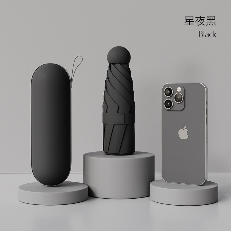 カプセル日傘日焼け止め UV シェードサンシェード傘カスタマイズされたデュアル目的女性ミニ 50% off 層超軽量ポータブル|undefined