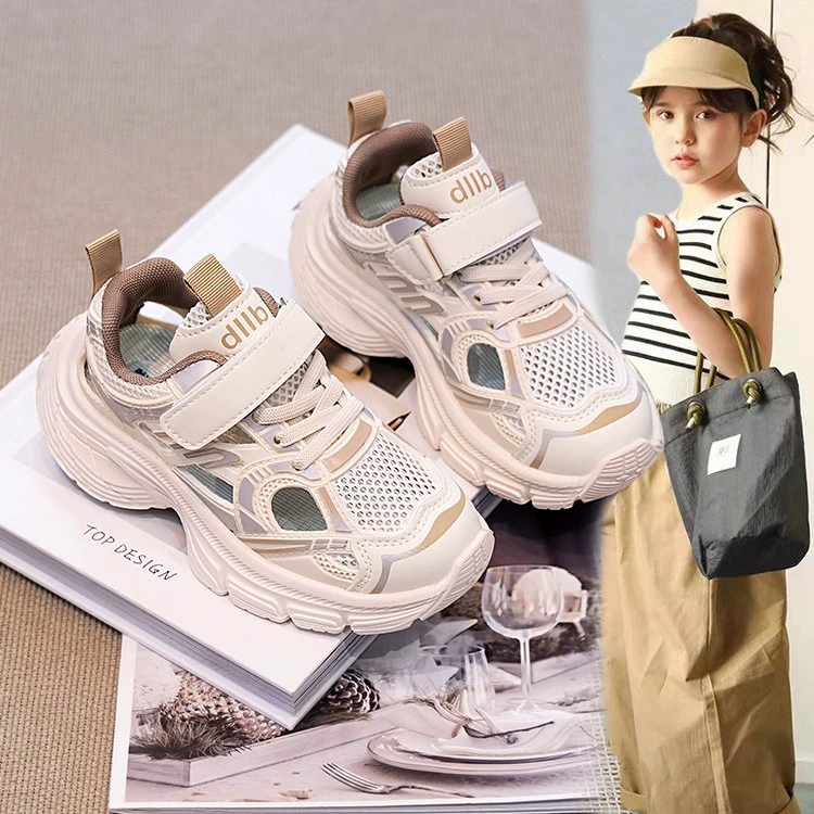 Детская сетчатая обувь 2025 лето новый мальчик спортивные сандалии для девочек полые дышащие папы обувь для девочек повседневная обувь