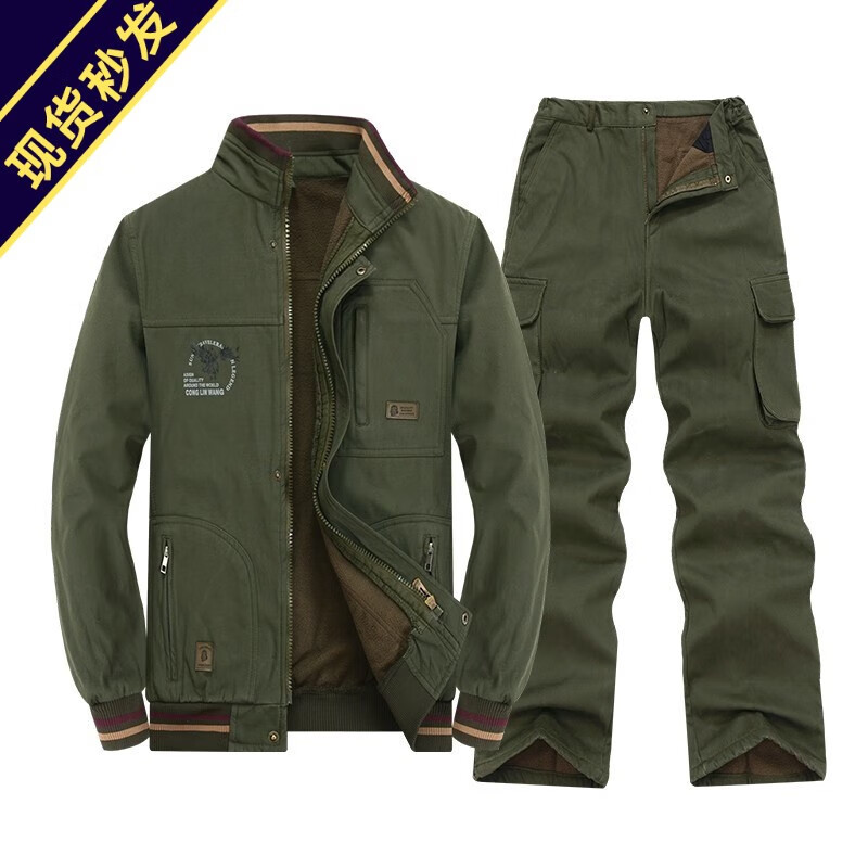 Work Clothes Autum Suit Men's Construction Site Construction Pure Cotton Anti-scalding Wear-resistant Labor Protection Clothing Welder Camouflage Clothing