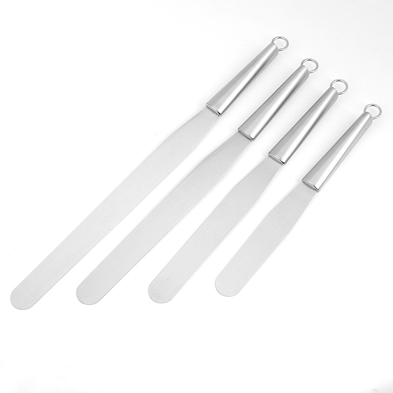 Cross tube handle stainless steel spatula 6-inch 8-inch 10-inch 12-inch cake cream straight kiss knife baking tool