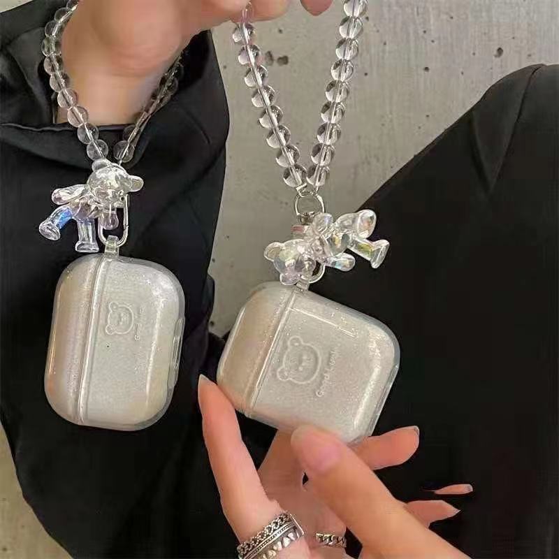 Tpuフラッシュパウダーairpods pro2イヤホンケースはアップルの2/3世代bluetoothイヤホンカバーに適しています。|undefined