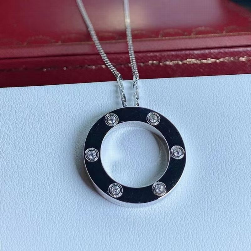 高バージョン Kajia LOVE シリーズネックレス厚メッキ 18K ダイヤモンドラウンドケーキラウンドネックレス ILOVE ペンダント鎖骨チェーン|undefined