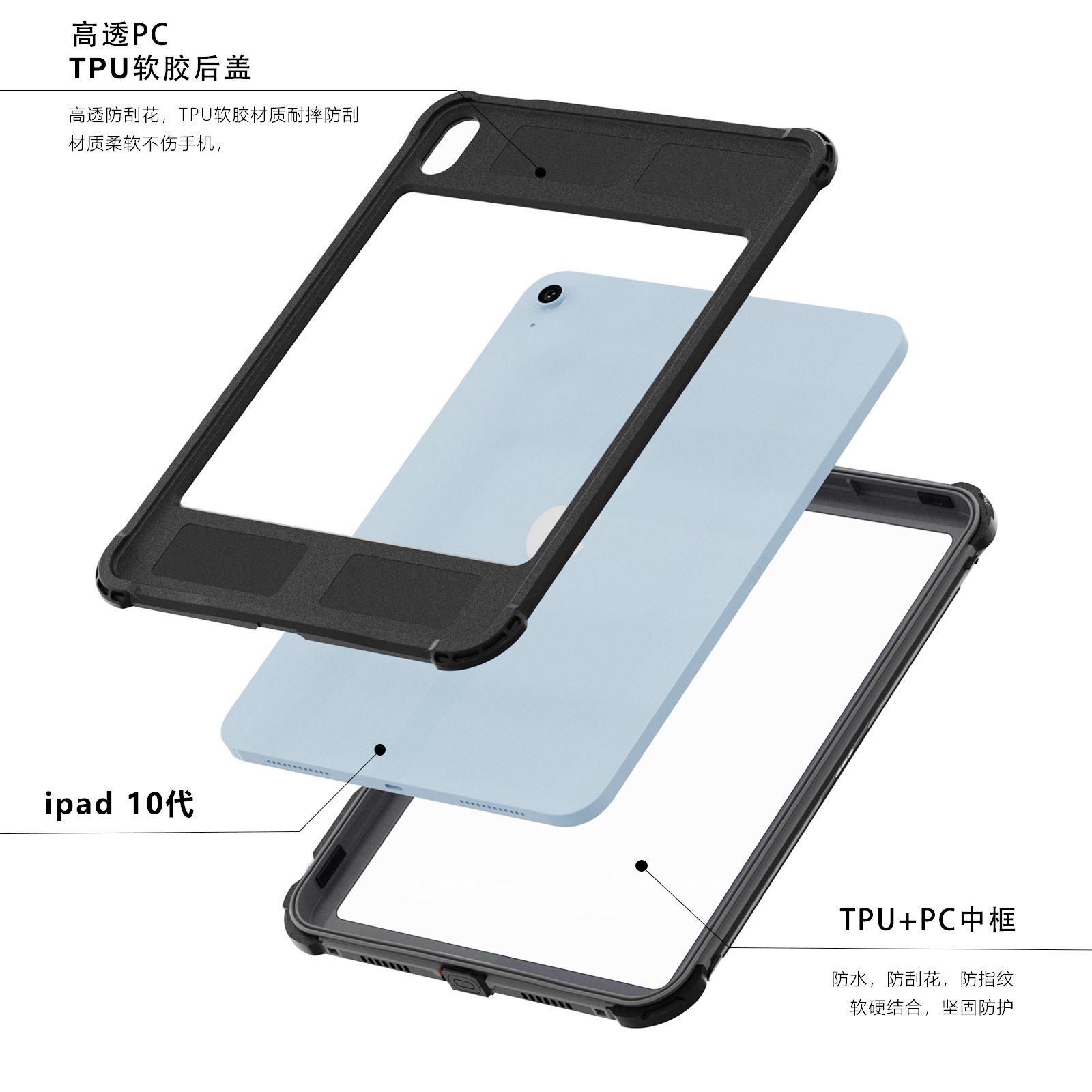 Little Shell iPad 10Th/11Th Generation 2025 Model 10.9inch Waterproof Tablet Case Outdoor Full-Coverage Anti-Drop Protective Case