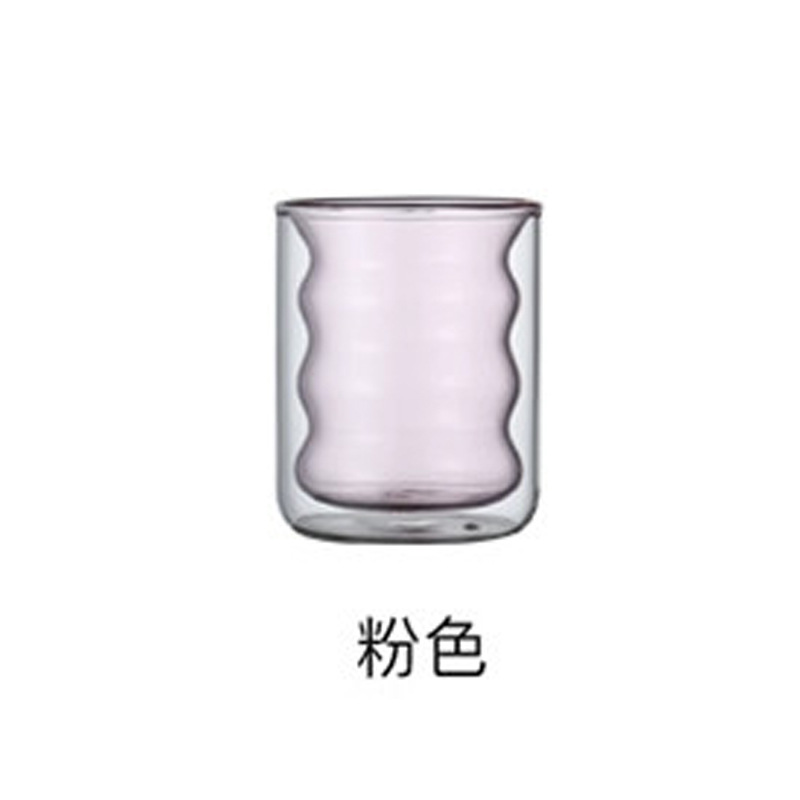 Doble capa leche desayuno taza espiral vidrio hogar color aislado taza de café creativo leche taza de jugo de té