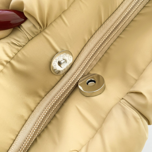 新款跨境羽绒包棉服女包简约填棉太空包托特包柔软方格手提单肩包