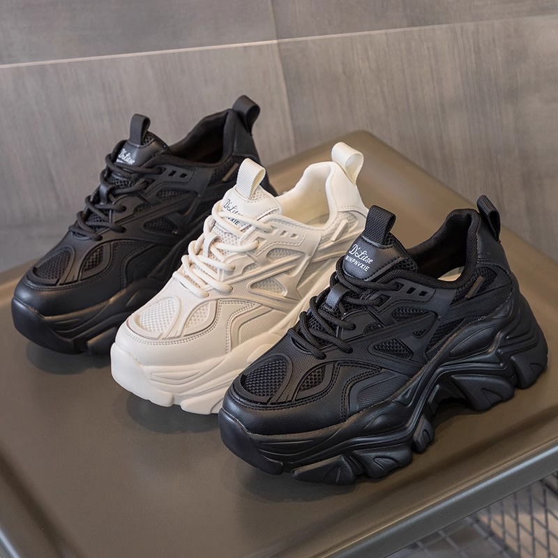 Zhao Lusi con el mismo zapato de alto valor de cara para mujeres 2025 primavera y otoño nuevos zapatos casuales deportivos con suela gruesa de malla universal