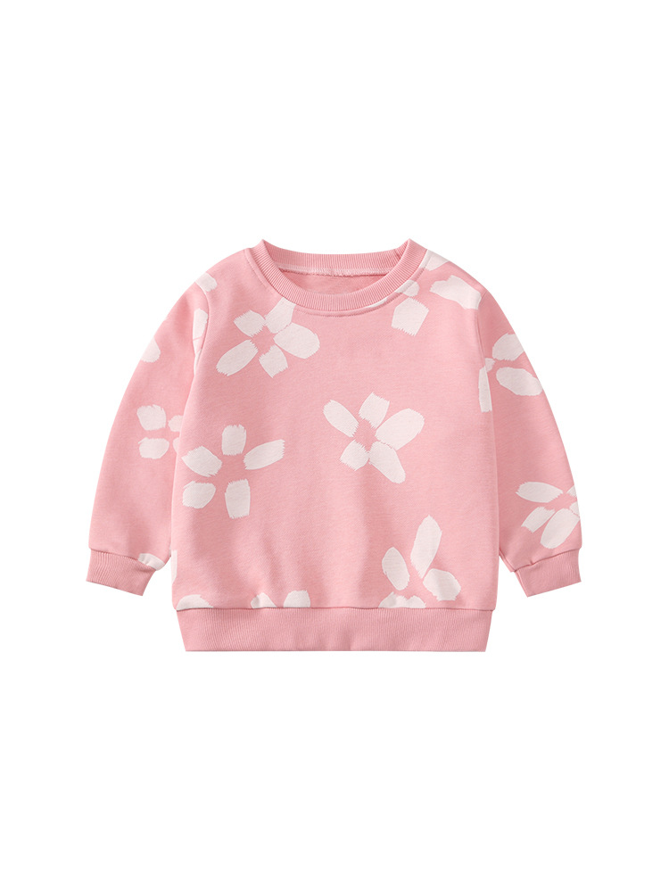 Sudadera de niña malwee transfronteriza otoño e invierno nuevo estilo europeo y americano niños pequeños y medianos estampado estilo occidental cuello redondo manga larga casual top