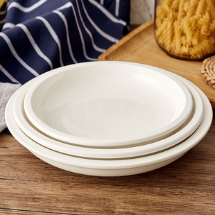 盘子陶瓷圆形深盘酒店餐具窄边盘山西中餐热菜盘子Ceramic plates-阿里巴巴
