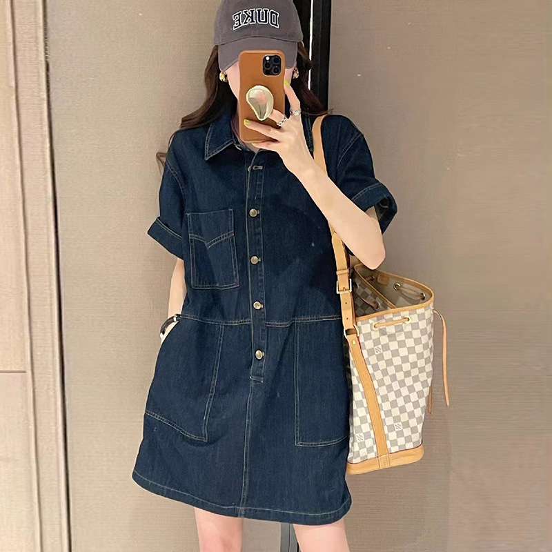 Retro denim dress