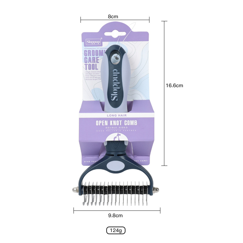 Peine nudo abierto mascotas aseo perros pelo flotante