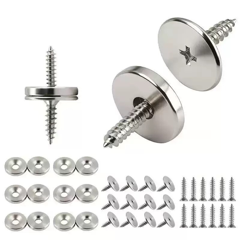 Cross-Border Round Ultra-Thin Magnetic Door Stopper with Holes, Strong Magnetic Invisible Door Catch, No-Drill Cabinet Door Push-Pull Door Stopper, Magnetic Door Topper