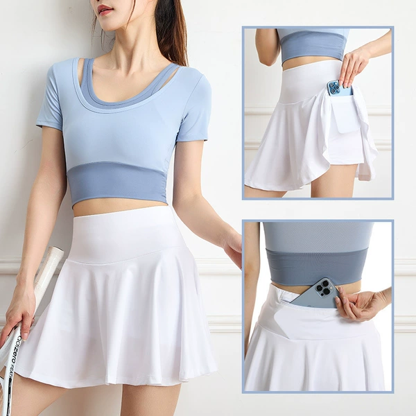 White skirt with zipper