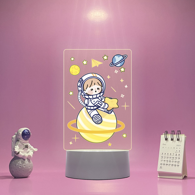 Acrílico impresión en color 3D luz de la noche creativa LED lámpara de mesa lámpara de noche dormitorio atmósfera lámpara chica corazón regalo de cumpleaños