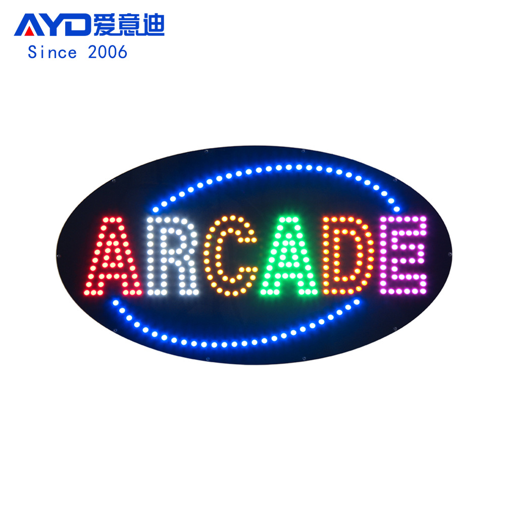 LED广告灯箱广告牌图案定制挂式标识牌LED ARCADE SIGN 38x68.5cm