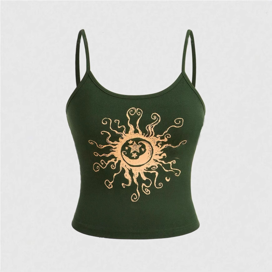 Retro fitted sexy knitted top with cups solar-powered