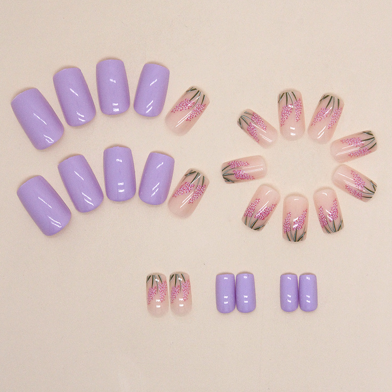 Plastic Material Sweet Flower Plastic Nail Patches 1 Piece