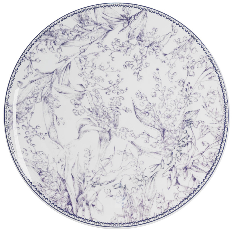 2024 Dopamine Green Bellflower Series Tableware Bone China Steak Western Dessert Coffee Teapot Meal Plate