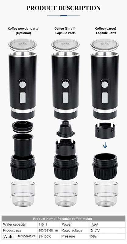 Description Picture 6 of itemPortable Full-Automatic Espresso Coffee Machine Mini For Large And Small Capsules