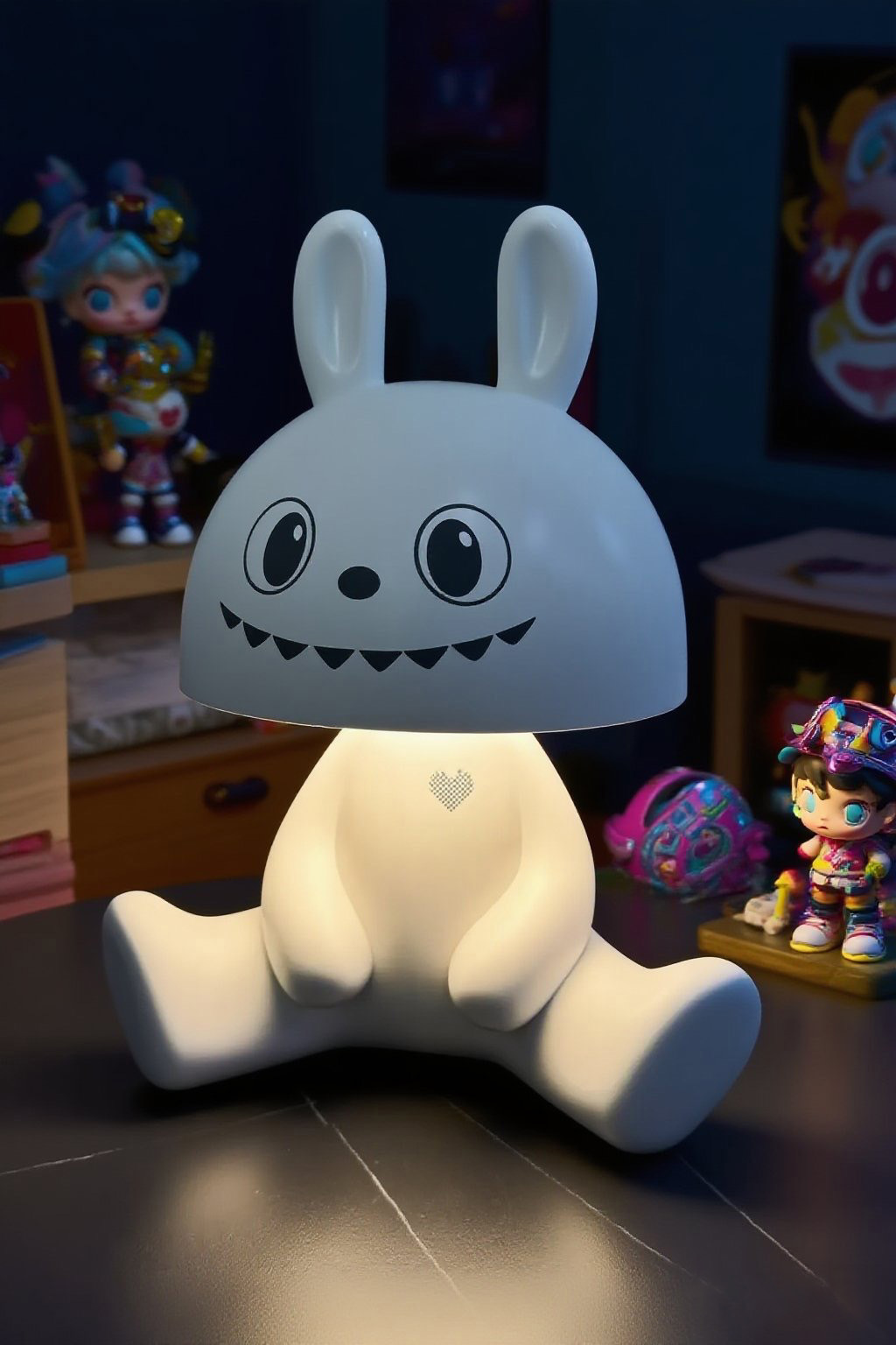 Conejo violento con altavoz Bluetooth lámpara de escritorio táctil lámpara de noche cálida lámpara de escritorio compañero de sueño lámpara de noche encantadora práctica