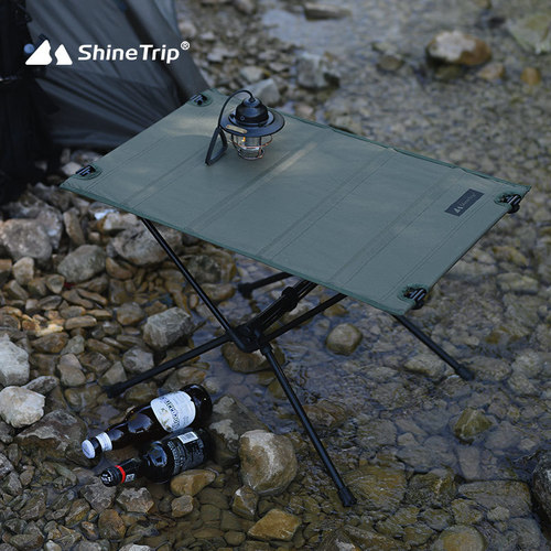 Shanqu Portable Camping Fabric Folding Table Multifunctional Outdoor Aluminum Alloy Picnic Tactical Table Lightweight Table