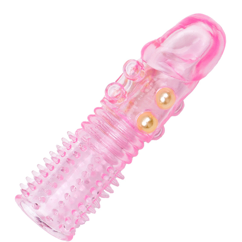 Wolf Tooth Textured Condom Sleeve, Spiked Dragon Ball Design, Purple Extended Fit — detail image 13