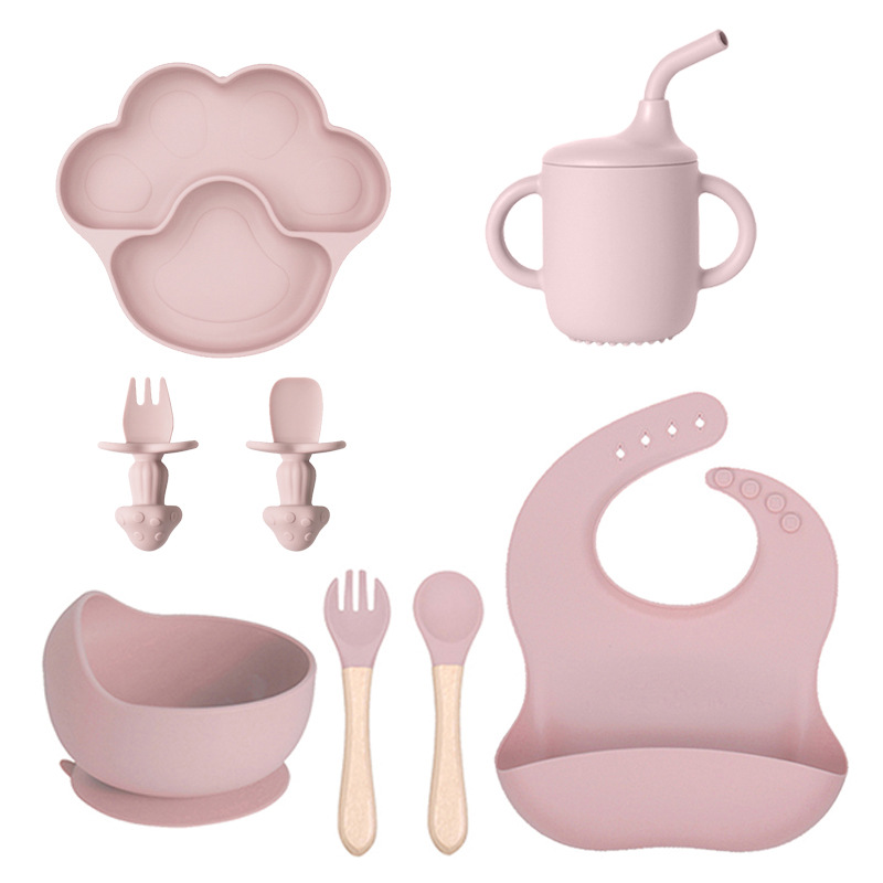 Dark pink dinner plate 8-piece set 2