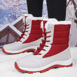 冬季新款户外雪地靴登山鞋跨境大码轻便女鞋加厚加绒保暖高帮棉鞋