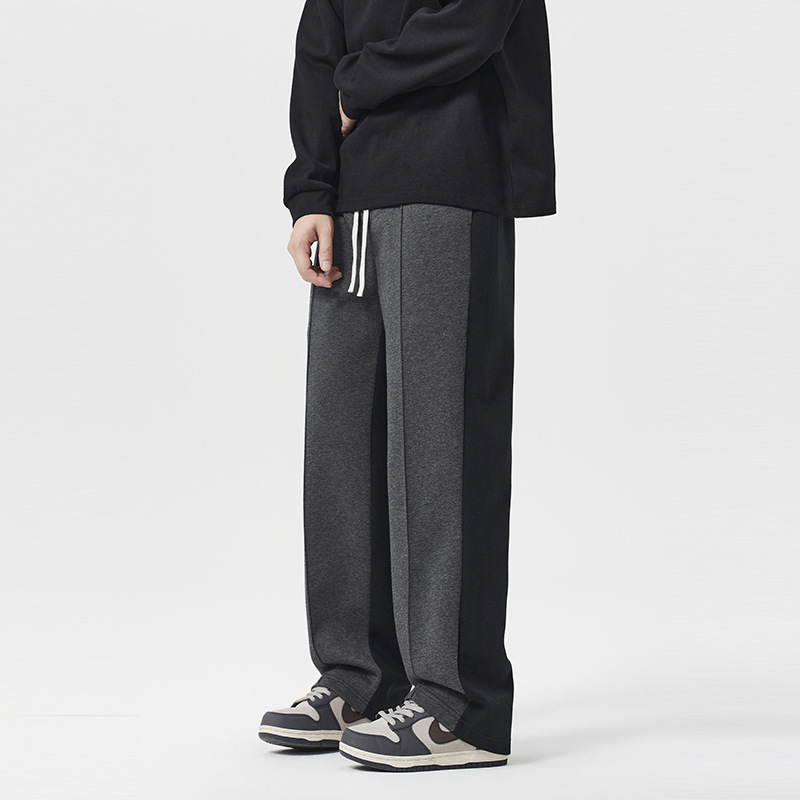 Nuevos pantalones pesados de estilo masculino estilo de moda casual diseño de pantalones de dos colores sueltos pantalones deportivos rectos versátiles