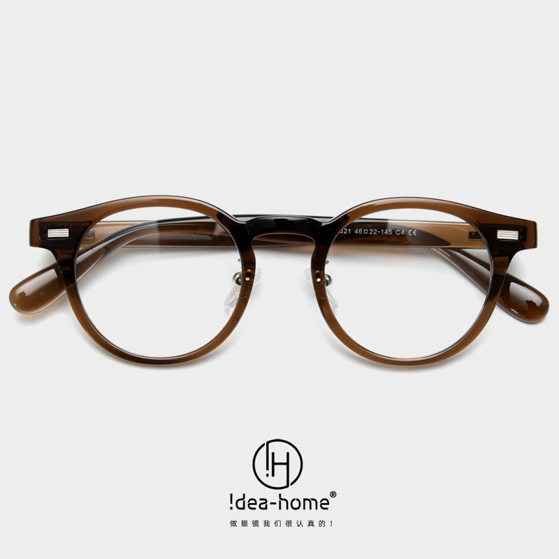 72321 new fashion TR90 Japanese and Korean artistic retro myopia glasses frame men and women Internet celebrity plain glasses frame transparent color