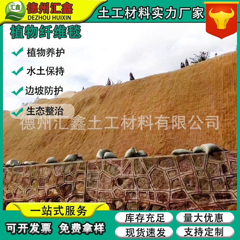 植物纤维毯 河道护坡草毯绿化 椰丝植生毯 矿山生态修复植草毯