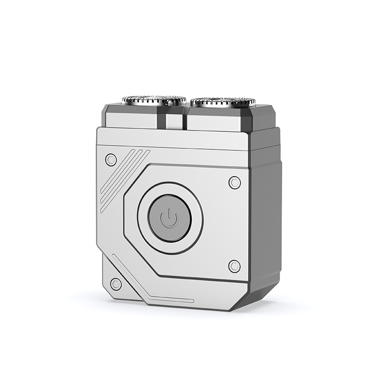 新型黒銀色電動ミニシェーバー ポータブル回転式カッター 全身水洗い可能電動シェーバー