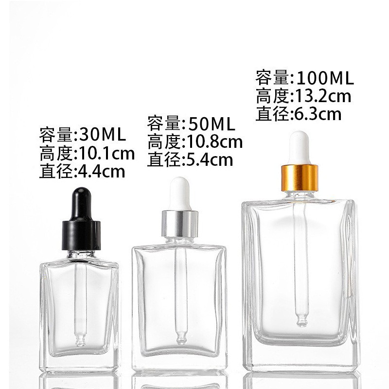 现货扁方香水瓶空瓶摆件透明精油分装瓶化妆品小样香水精油空瓶子|undefined