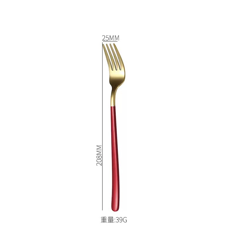 컬러 포크 한국식(304 대형) 레드 골드
