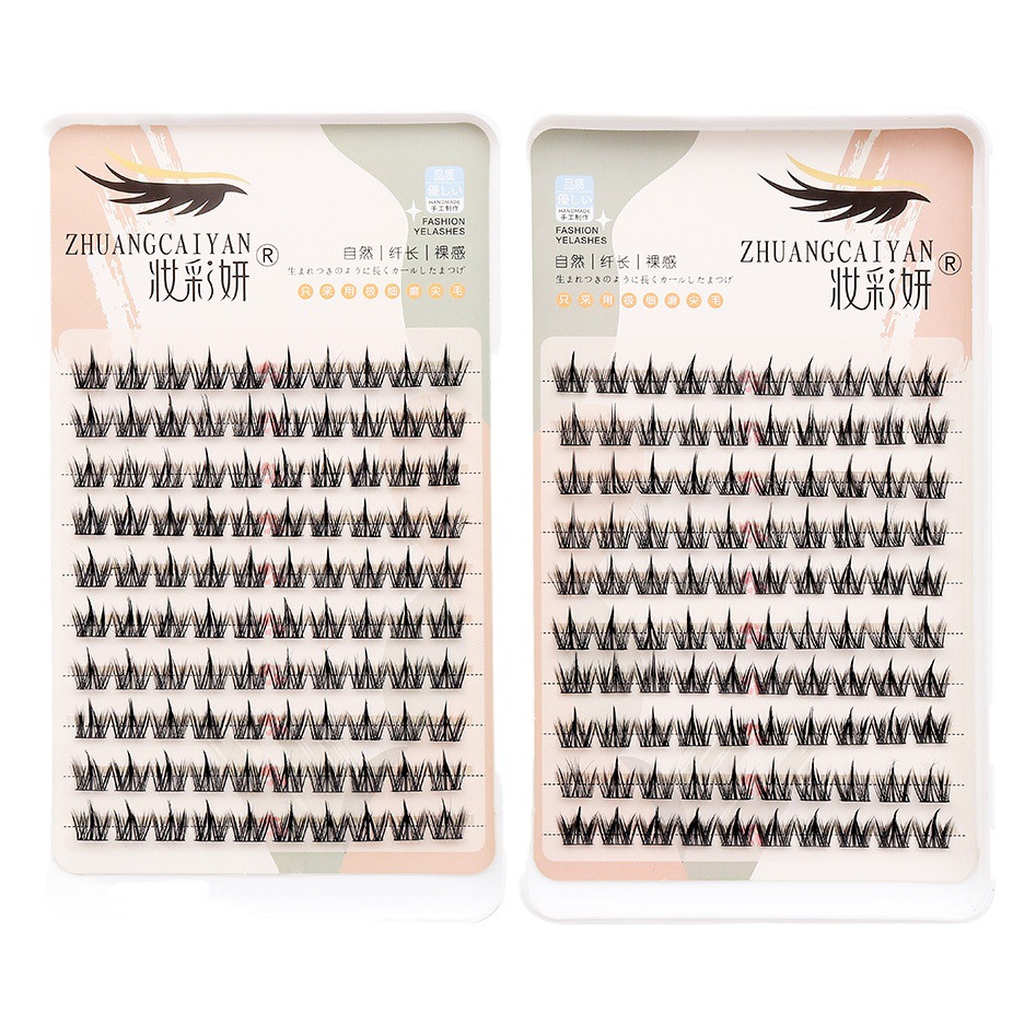 Perro pestañas postizas 20 filas ojos de perro de gran capacidad natural grueso solo racimo segmentación pestañas superiores tallo negro fino al por mayor