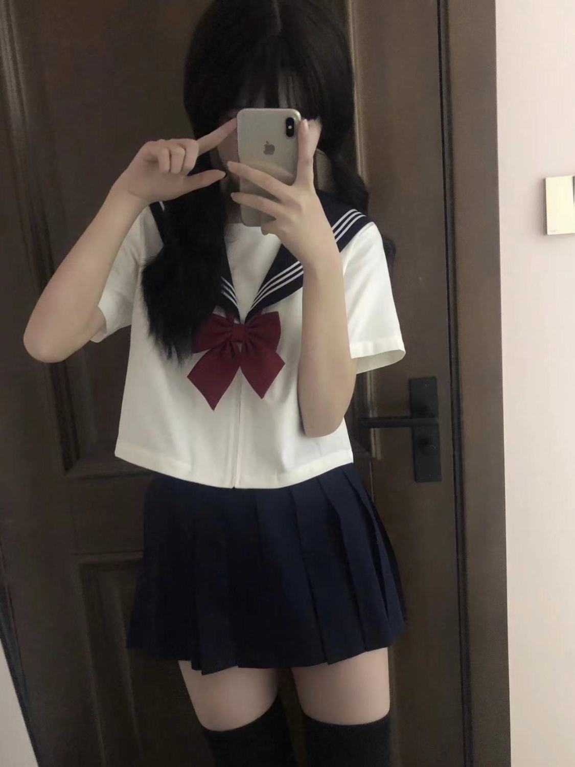 Cyanotic three JK uniform niche sailor suit suit Japanese college style wear short sleeve middle suit whole suit