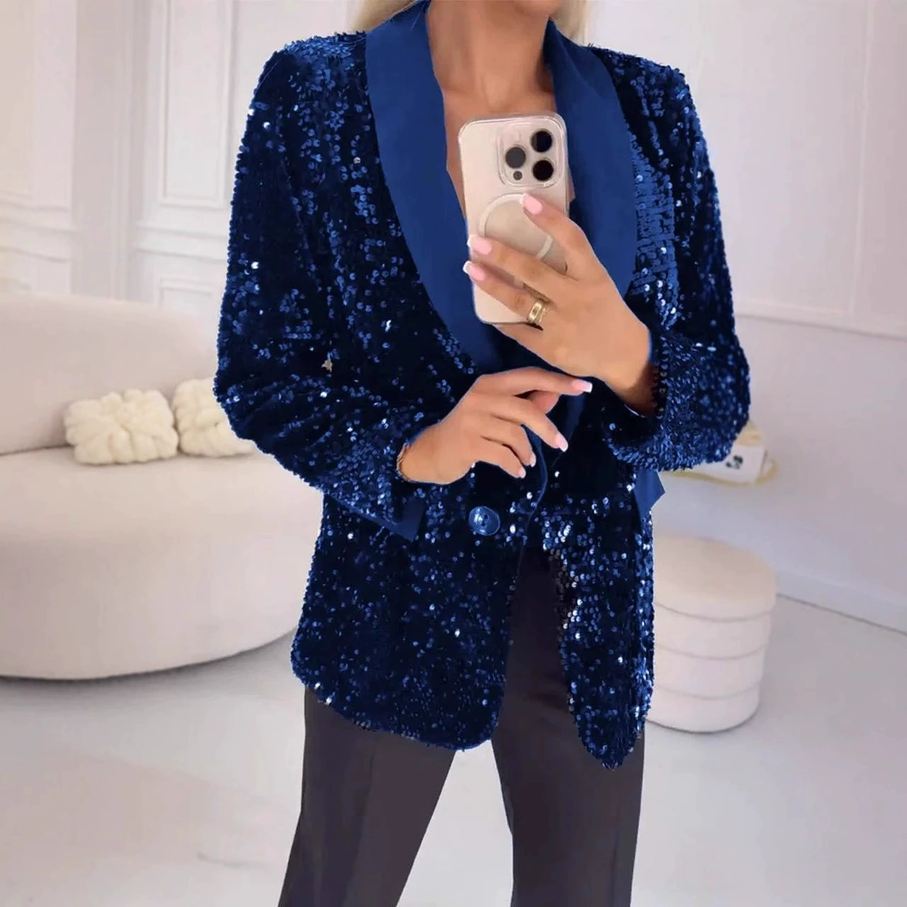 Демисезонные ногтевые sequins для отдыха, костюм, пиджак, европейский стиль