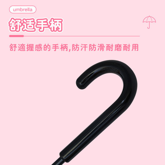 New Cartoon Children's Transparent Umbrella, Enlarged, Thickened and Reinforced, Long-Handled Umbrella for Primary School Students to Go to School, Cute Girl