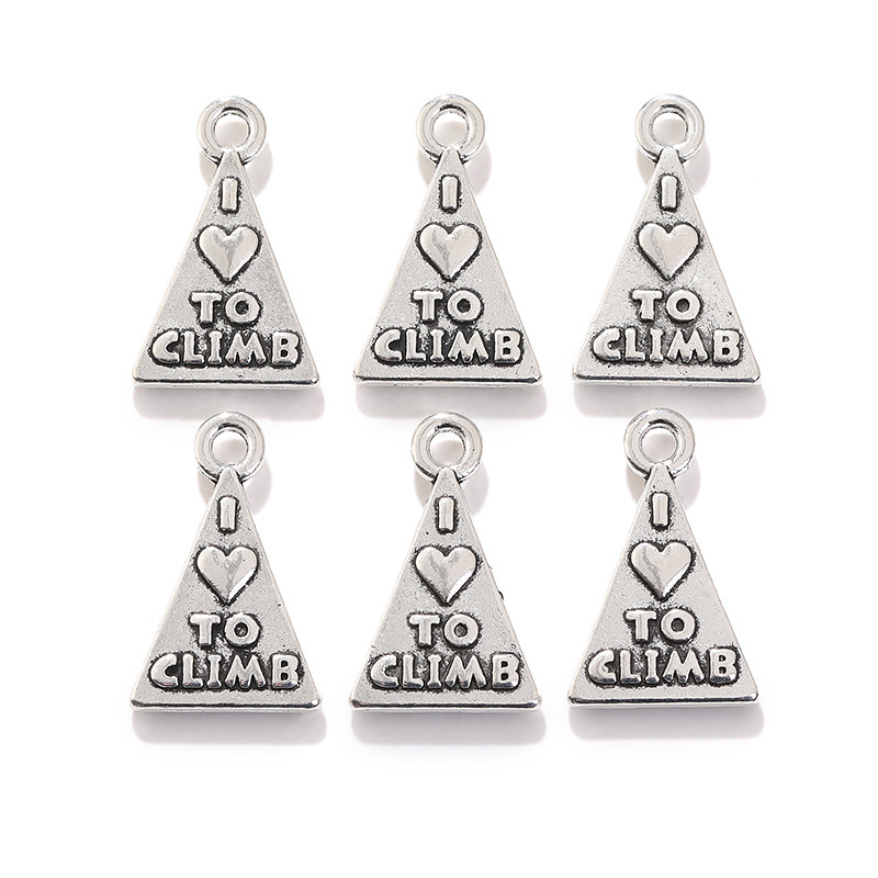 Cross-Border Hot-Selling I Love Climbing Mountain Letter Pendant DIY Bracelet Earrings Keychain Accessories