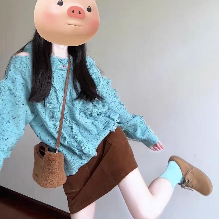 法式甜美多巴胺穿搭流苏针织毛衣女搭配半身短裙秋季新款两件套装