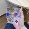 Purple bubble polka dot cup