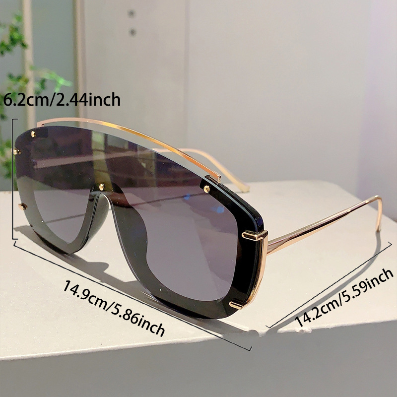 70g Weight Full Frame Glasses Structure Sunglasses Classification PC, UV400 Protection Lens Material Special-Shaped Mirror Glasses Style Travel, Party Occasion Solid Color Pattern Unisex Gender Simple Style, Streetwear Style Pink, Gold Color Simple Style Streetwear Solid Color PC UV400 Protection Special-Shaped Mirror Full Frame Women's Sunglasses 5