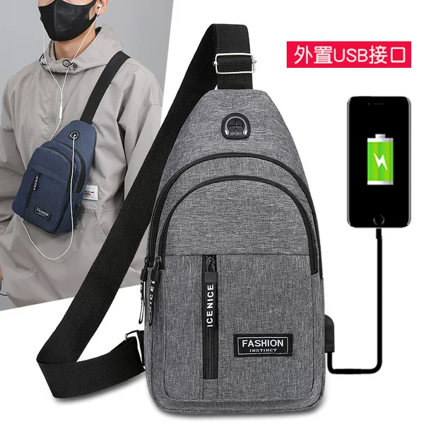 Cross-border small chest bag for men, phone bag, casual versatile sports travel chest bag, trendy single shoulder bag, multifunctional crossbody bag