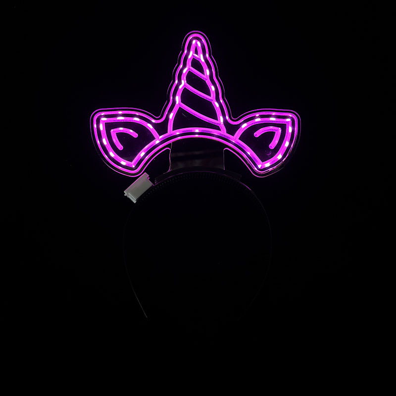 LED luminoso unicornio banda de cabello suministros de fiesta para niños adultos festivales decoración banda de cabello LED flash accesorios para la cabeza
