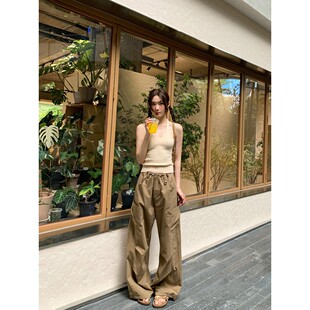 American-Style Metal Ring Stud Cargo Pants for Women, Summer 2025 New High-Waisted Drape Casual Pants